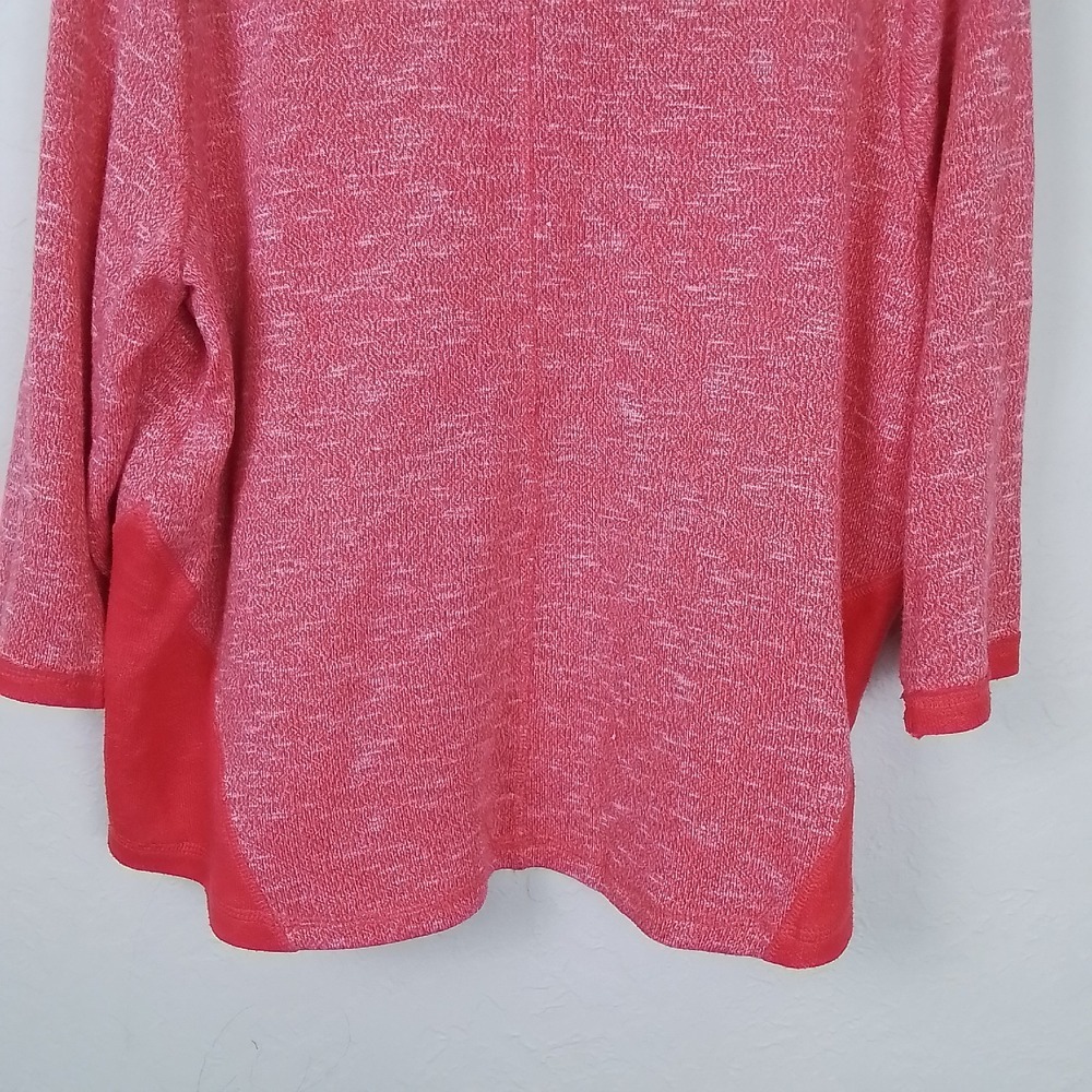 Ruby Rd. Woman‎ 1X Knit Cowl Neck Sweater Coral Pink Marled Long Sleeve Pullover - Picture 6 of 11